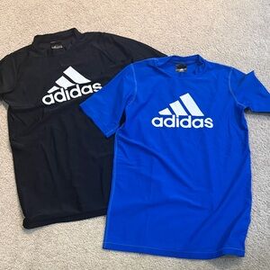 Set of two adidas Kids Swim Rashguards in Black and Blue size M